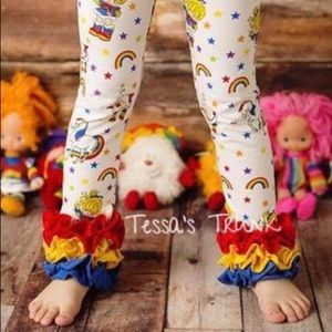 Rainbow Brite Ruffle Leggings